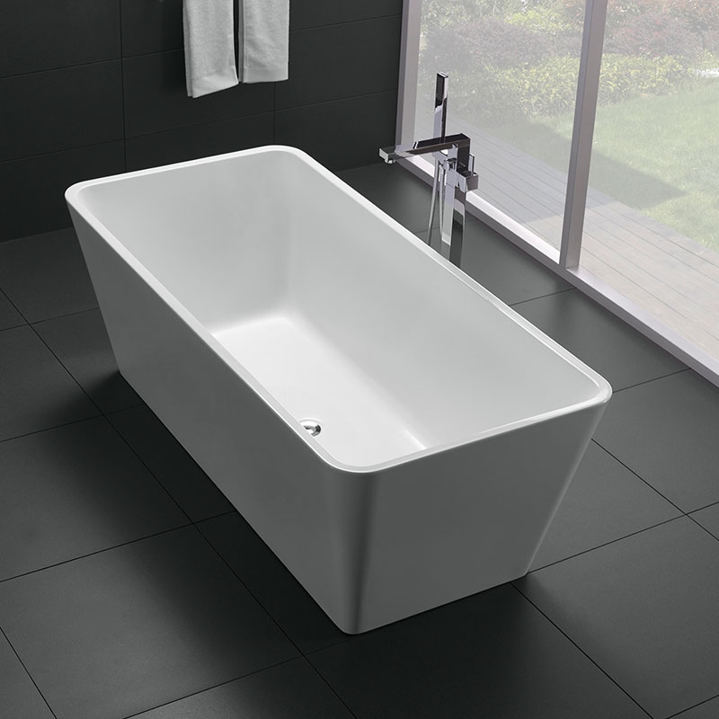 Cada freestanding, Florida, Quadro New, cu instalatie completa, dreptunghiulara, alb, 150 cm - imagine 2
