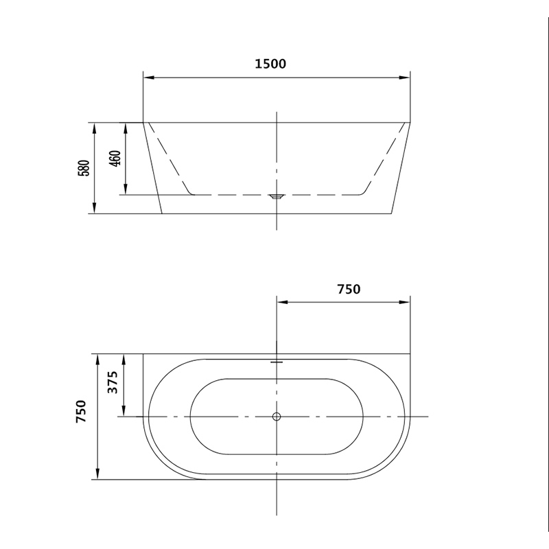 Cada freestanding, Florida, Beatrice, cu instalatie completa, alb, 150 cm - imagine 3