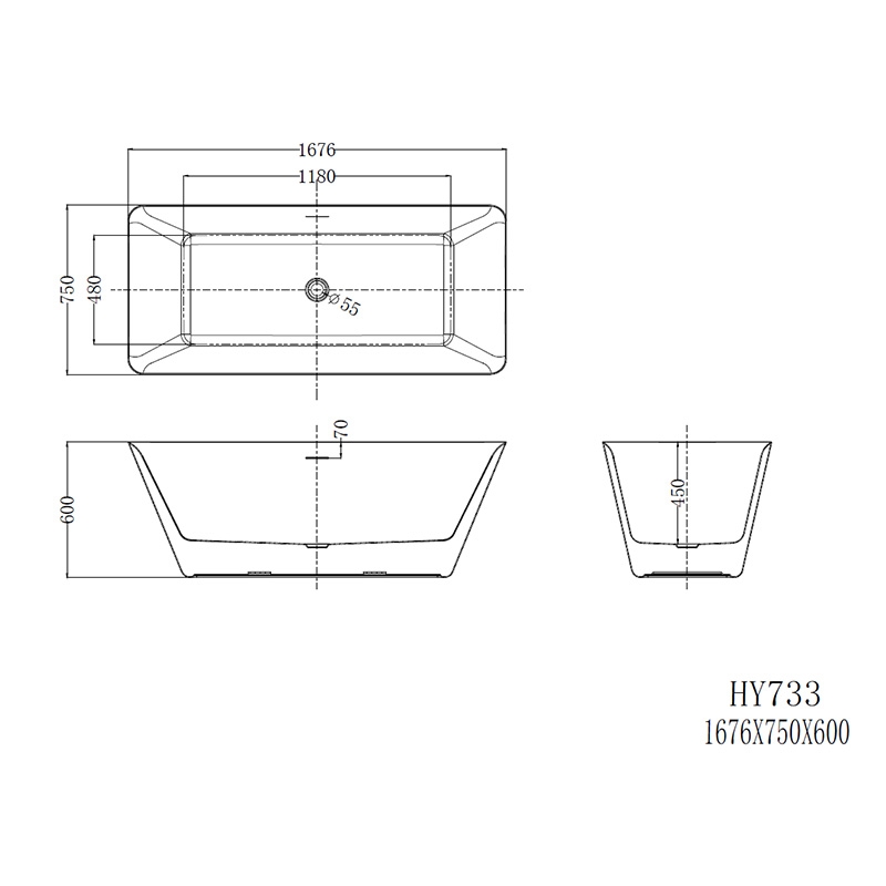 Cada freestanding, Florida, Peru, cu instalatie completa, dreptunghiulara, alb, 167.6 cm - imagine 4
