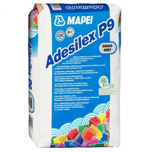 Adeziv flexibil pentru gresie si faianta Mapei Adesilex P9, interior / exterior, gri, 25 kg