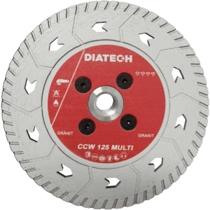Disc cu flansa pentru taiere si slefuire, caramida,beton si granit, CCW MULTI 125, Diatech