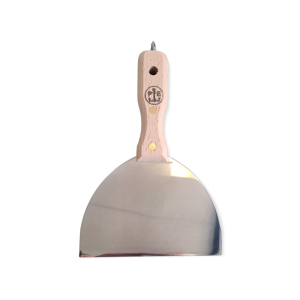 Spaclu din inox pentru rigips cu bit si maner din lemn, lat 120mm, 505/I , Pavan