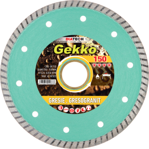 Disc diamantat pentru taiat gresie, gresogranit, Gekko, 150, Diatech