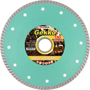 Disc diamantat pentru taiat gresie, gresogranit, Gekko, 180, Diatech