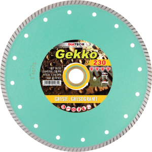 Disc diamantat pentru taiat gresie, gresogranit, Gekko, 230, Diatech
