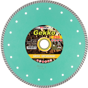 Disc diamantat pentru taiat gresie, gresogranit, Gekko, 250, Diatech