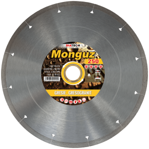 Disc diamantat pentru taiat gresie, gresogranit, Monguz, 250, Diatech