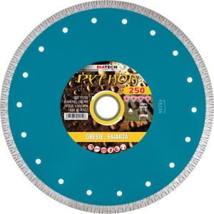 Disc diamantat pentru gresie, faianta, Python, 250x10x1,8, PT250, Diatech