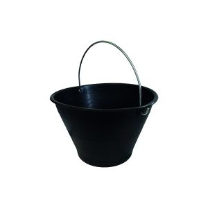 Galeata neagra din cauciuc cu maner din otel, 8L, 3800, 34cm, Pavan